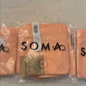 New in packaging Soma Soft Peach panties.Never opened.Stretchy & soft. 4/20.00